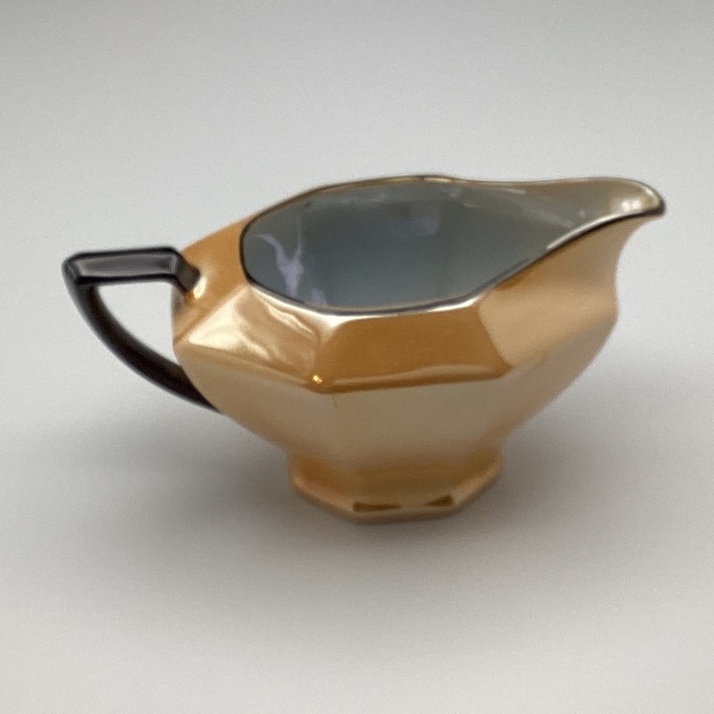 Lusterware Creamer w/Black Handle Antique Vintage Victoria Czechoslovakia